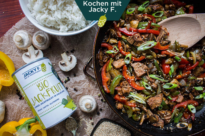 Asiatisches Black Pepper Jackfruit Geschnetzeltes | for the Hearts Kitchen